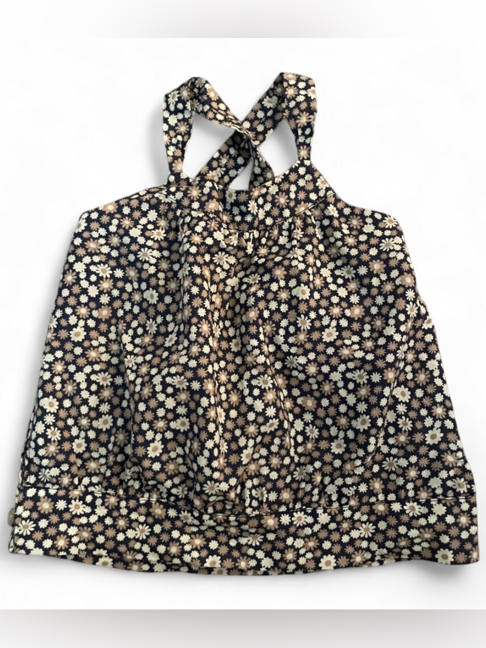 Neige Navy Blue Floral Crisscross Top Girls Size 3T
